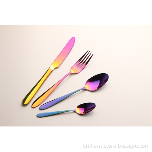 new model rainbow stainless steel flatware set